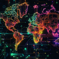 A futuristic style map
